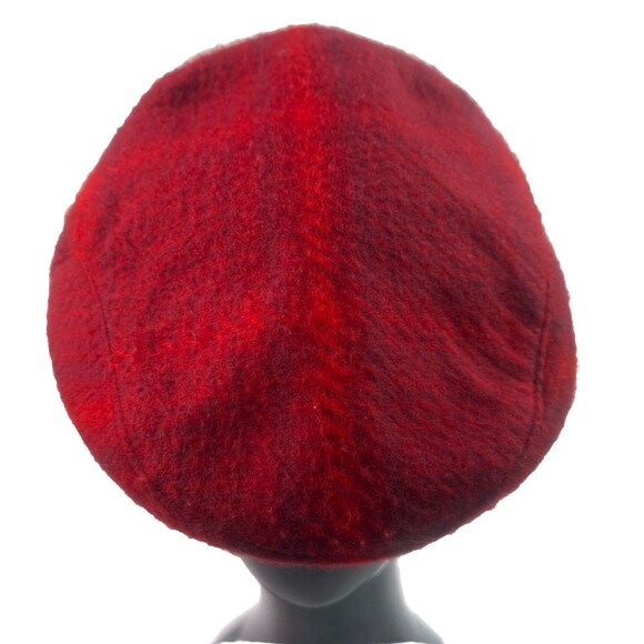 Burberry Wool/ Cashmere Beret Plaid Men’s Hat Size Medium, Red, London. - Picture 5 of 9